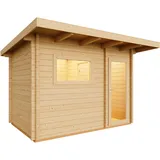Infraworld Gartensauna Terra 2 70 mm mit Saunafenster 104 x 54 cm