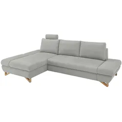 Furn.Design Ecksofa in hellgrau Struktur-Stoff Wohnzimmer Sofa Skalm