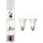 Lunartec Stehlampe Holz Regal 2x LED E27 warmweiß