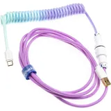 Ducky Premicord Azure Coiled Cable, USB Typ C auf A - 1,8m (1.80 m, USB 2.0), USB Kabel