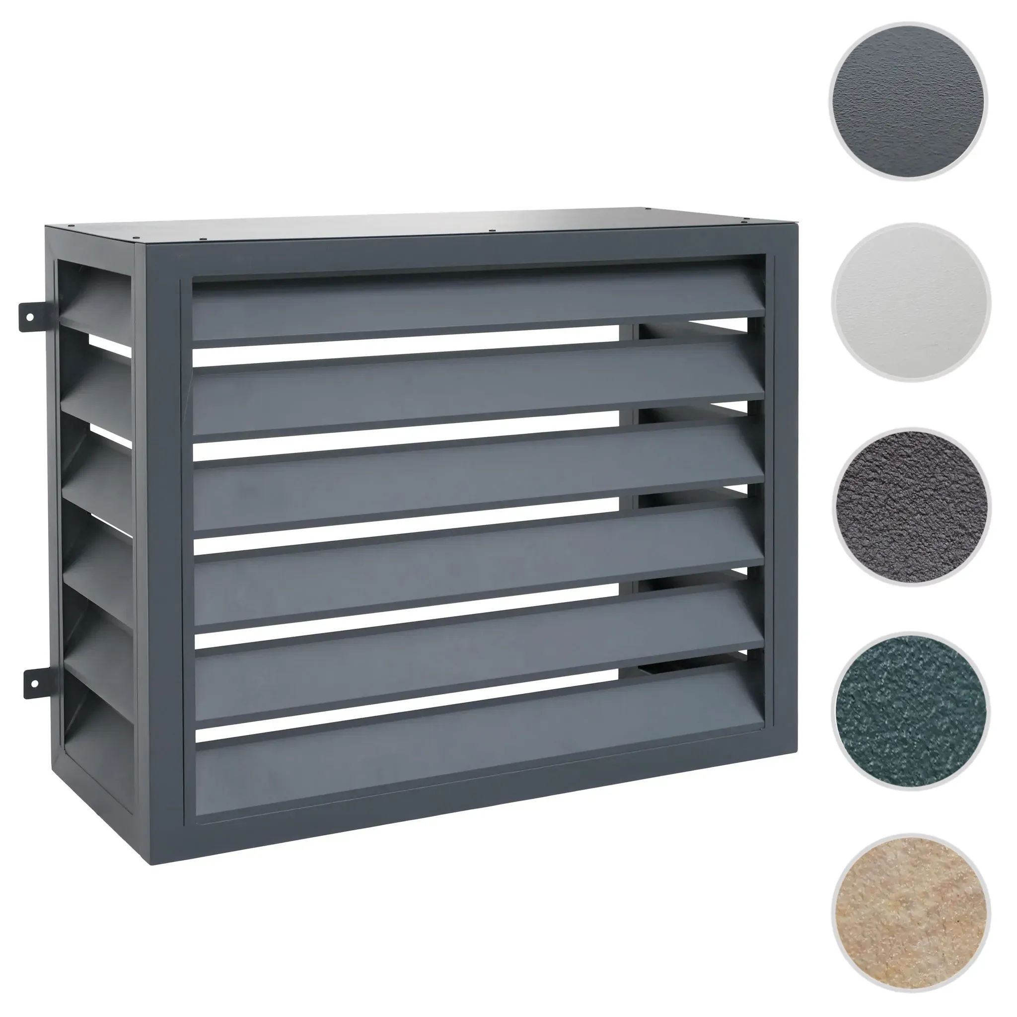 Verkleidung für Klimaanlage/Wärmetauscher HWC-O43, Abdeckung Schutzgitter, Metall 73x97x38cm ~ anthrazit