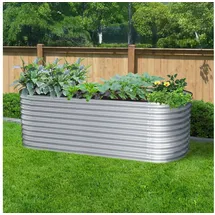 Konifera Hochbeet 240 x 80 x 82 cm Silberfarben