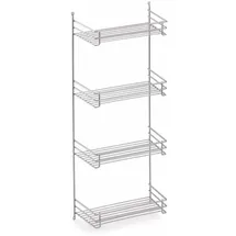 Naber Besenschrank-Regal Holz silber