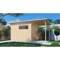 BERTILO Gartenhaus Pent Modern 4 Plus inkl. Anbaudach -