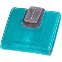 Mika Damengeldbörse zweifarbig Leder 9x10x2cm türkis