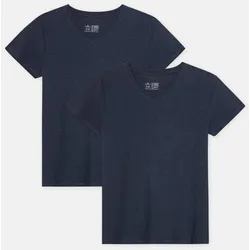 MODAL V-AUSSCHNITT T-SHIRT FÜR DAMEN - 2-Pack - Dunkle Marine - S