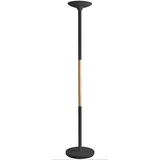Unilux Stehlampe, Pryska, skandinavisch, dimmbar, 3000K, schwarz mit Holz,