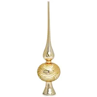SIKORA SP6 Highlights aus Glas mit Glitzer Verzierung 2 Größen, Farbe:Gold, Größe:H ca. 29 cm (für Bäume von ca. 120 bis 170 cm)