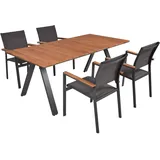 Garden Pleasure Sitzgruppe DAVINA, anthrazit Kunststoff, Metall, 5-teilig