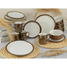 CreaTable Modern Industrial Kombiservice 16-tlg. für 4 Personen weiß/gold