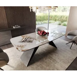 DeLife Edge 200 x 77 x 100 cm Keramik Minas Melange Weiß-Beige