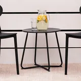 Homestyle4u Beistelltisch Rund in Schwarz Metall, 44x45x45 cm, Wohnzimmer, Wohnzimmertische, Beistelltische