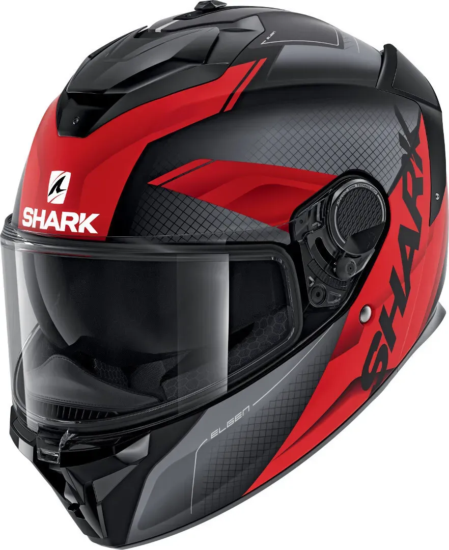 Shark Spartan GT Elgen Micro Helm, schwarz-rot, Größe XS für Männer