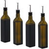 Ölspender Set, 4 Glasflaschen, 500 ml, Ausgießer, Olivenöl & Vinaigrette, Leere Ölflaschen, braun