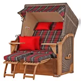 Mr. Deko bene living Strandkorb Komplettset Schaalsee Teak PE grau Modell 529