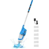 Poolsauger 100 L/min - Aufladbarer Poolreiniger mit Verlängerungsstange - Effektive Schwimmbadreinigung