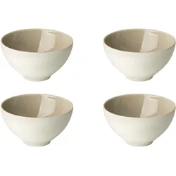 4 x palmer Aurora Schale, , 0,57 Liter, spülmaschinenfest, außen natur weiß, taupe, farbechte Glasur krakelee