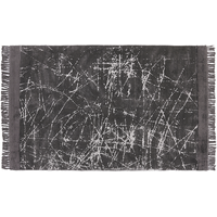 Teppich Viskose dunkelgrau 140 x 200 cm abstraktes Muster Kurzflor HANLI