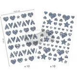 Maildor Stickerbogen 10,5x16 cm 20 Stück holografisch Herzen und Sterne
