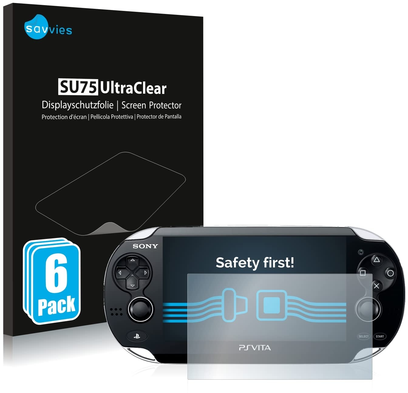 Savvies 6 Stück Schutzfolie für Sony Playstation PS Vita Displayschutz-Folie Ultra-Transparent