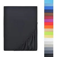 NatureMark Spannbettlaken Mikrofaser-Polyester 90 x 200 - 100 x 200 cm schwarz