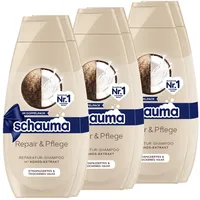 Schauma Shampoo Repair & Pflege, 2er Pack (3x 2x400 ml), Haarshampoo repariert das Haar und sorgt für Geschmeidigkeit, Reparatur-Shampoo für strapaziertes & trockenes Haar