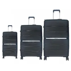 3-teiliges Hartschalenkofferset mit 4 Doppelrädern, 360° Rollensystem