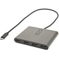 Startech StarTech.com USB-C auf 4x HDMI Adapter - Video- und Grafikkarte - USB Type-C auf Quad HDMI Display Adapter Dongle - 1080p 60Hz - Multi Monitor Splitter - Windows