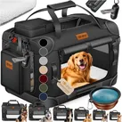 LOVPET® Hundebox Hundetransportbox faltbar Inkl.Hundenapf Transporttasche Hundetasche Transportbox für Haustiere, Hunde und Katzen Haustiertransportbox