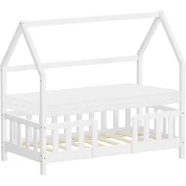 ML-Design Kinderbett Hausbett 70 x 140 cm Kiefer massiv weiß