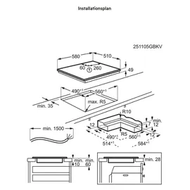 AEG TO64IA0AIT Induktionskochfeld Autark