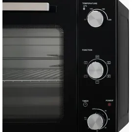 Adler Elektrobackofen de 48 Liter AD 6026, Temperatur einstellbar bis 230°C, Timer de 60 Minuten, Umluft- und Drehgrillfunktion, 5 Backmodi de, Fa... - Schwarz