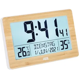 ADE Digitale XL-Funkuhr naturfarben