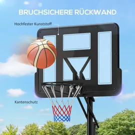sportnow Basketballkorb Outdoor Schwarz 230 - 305 cm
