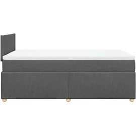 vidaXL Boxspringbett mit Matratze Dunkelgrau 120x200 cm Stoff