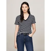 Tommy Hilfiger Slim Cody Kurzarm-T-Shirt Mit V-ausschnitt Nos Breton