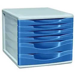 Alpedia Neutral 6-Schubladen-Element, Blaugrau  Alpedia