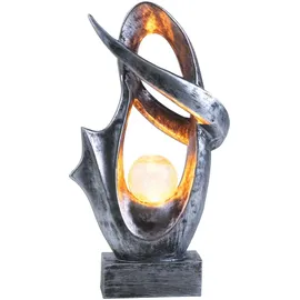 GLOBO Solarleuchte Glas Kunststoff 25,5x11x45 cm 1x LED 3000K warmweiß silber