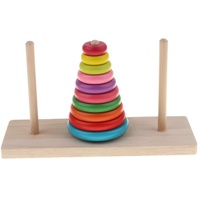 10 Ringe Turm von Hanoi Holz Rätsel, Früherziehung Kinderspielzeug Hanoi Turm Holz Rätsel Spielzeug Rätsel Langlebig und nützlich