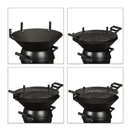 Relaxdays Grillfass Gusseisen 46 x 36 x 39 cm
