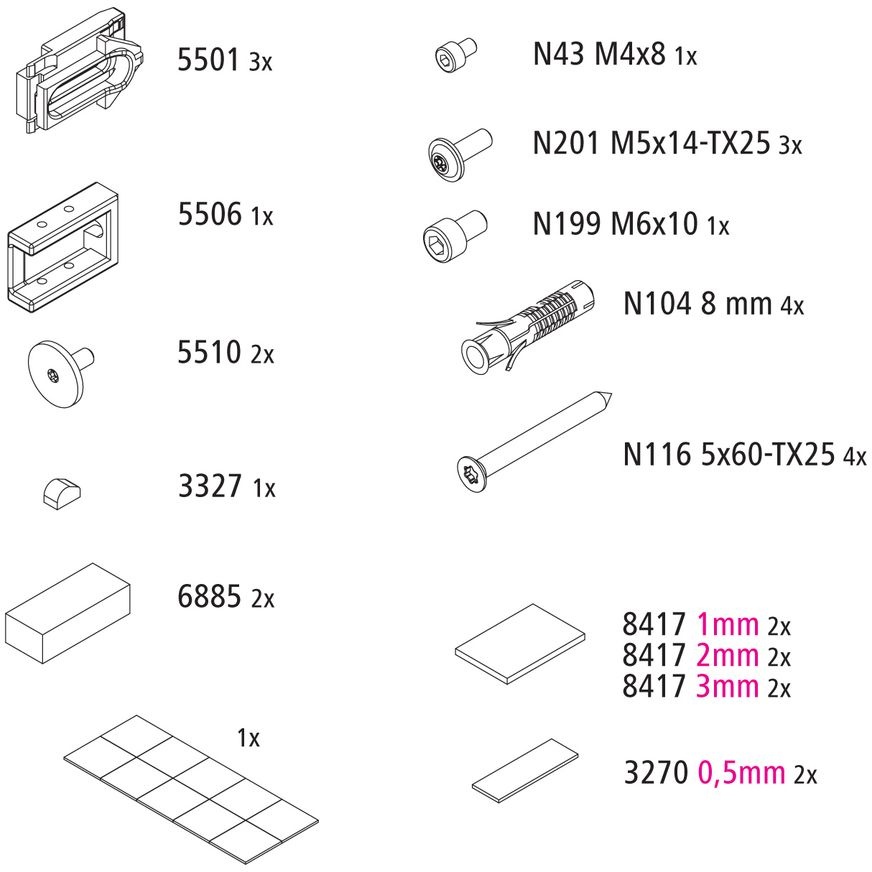 Kermi EBNI001 Set Montagekleinteile 2535463