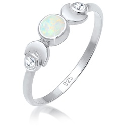Elli Vintage Design Halbmond Opal Zirkonia 925er Silber Ringe   Damen 