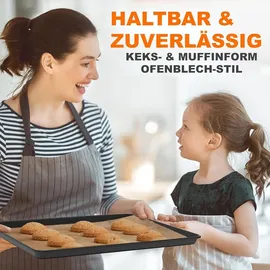 NutriChef Backformen Set – Auflaufform, Brotbackform, Backblech, Muffin Backform, Braun, Kuchenform rund & eckig, stapelbar & antihaft, spülmaschinenfest, ofenfest bis 230°C