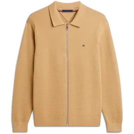 Tommy Hilfiger Cardigan SEASONAL STRUCTURE strukturiert, mit Polokragen, regular fit braun L (50)