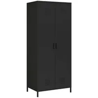 [en.casa] Seinäjoki Kleiderschrank 180 x 76 x 50 cm Schwarz