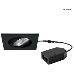 Brumberg LED Einbaustrahler-Set LOOP-S, 230V AC, 5W 3000K 450lm 38°, CRi >90, schwenkbar, dimmbar, Recycling-Kunststoff, schwarz BRUM-39385183
