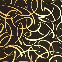 Clairefontaine Geschenkpapierrolle Premium 80g 50x0,70m, arabesk gold auf schwarzem Hintergrund - Schwarz 211954C