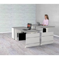 Kerkmann Move 3 elektrisch höhenverstellbarer Schreibtisch anthrazit rechteckig, T-Fuß-Gestell weiß 180,0 x 80,0 cm