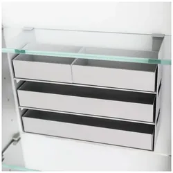 Sprinz Interio Line Etagenhalterung Rückwand mit 4 Boxen ER260WAOS, Accessoires, aluminium