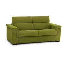 2-sitzer Schlafsofa Brusasco, Schlafsofa Fürs Wohnzimmer, Gepolstert, Abnehmbar, 100 % Made In Italy-qualität, 205x95 H100 Cm, Grün - Dmora